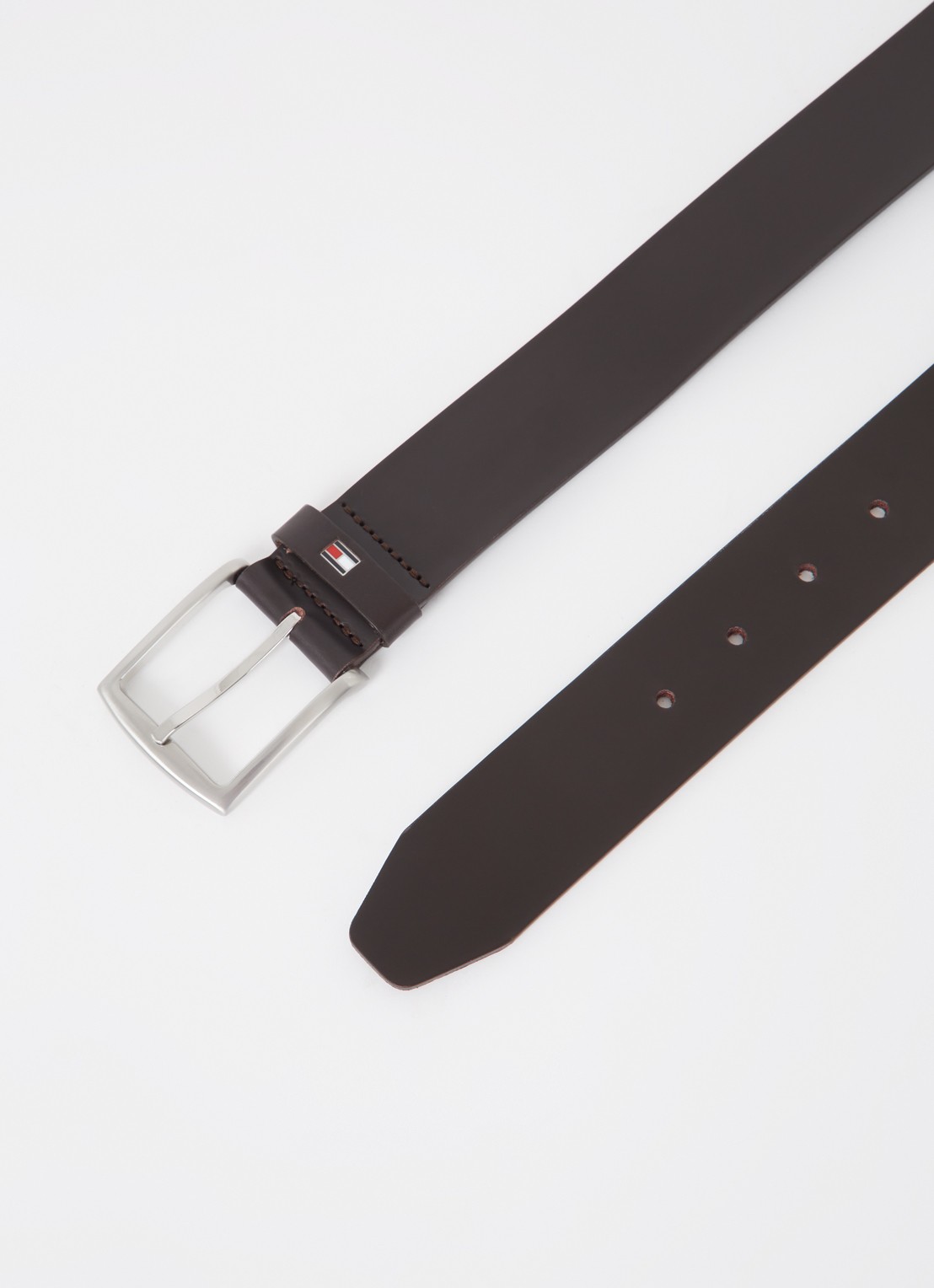 Tommy Hilfiger New Denton riem van leer - detail 2 donkerbruin