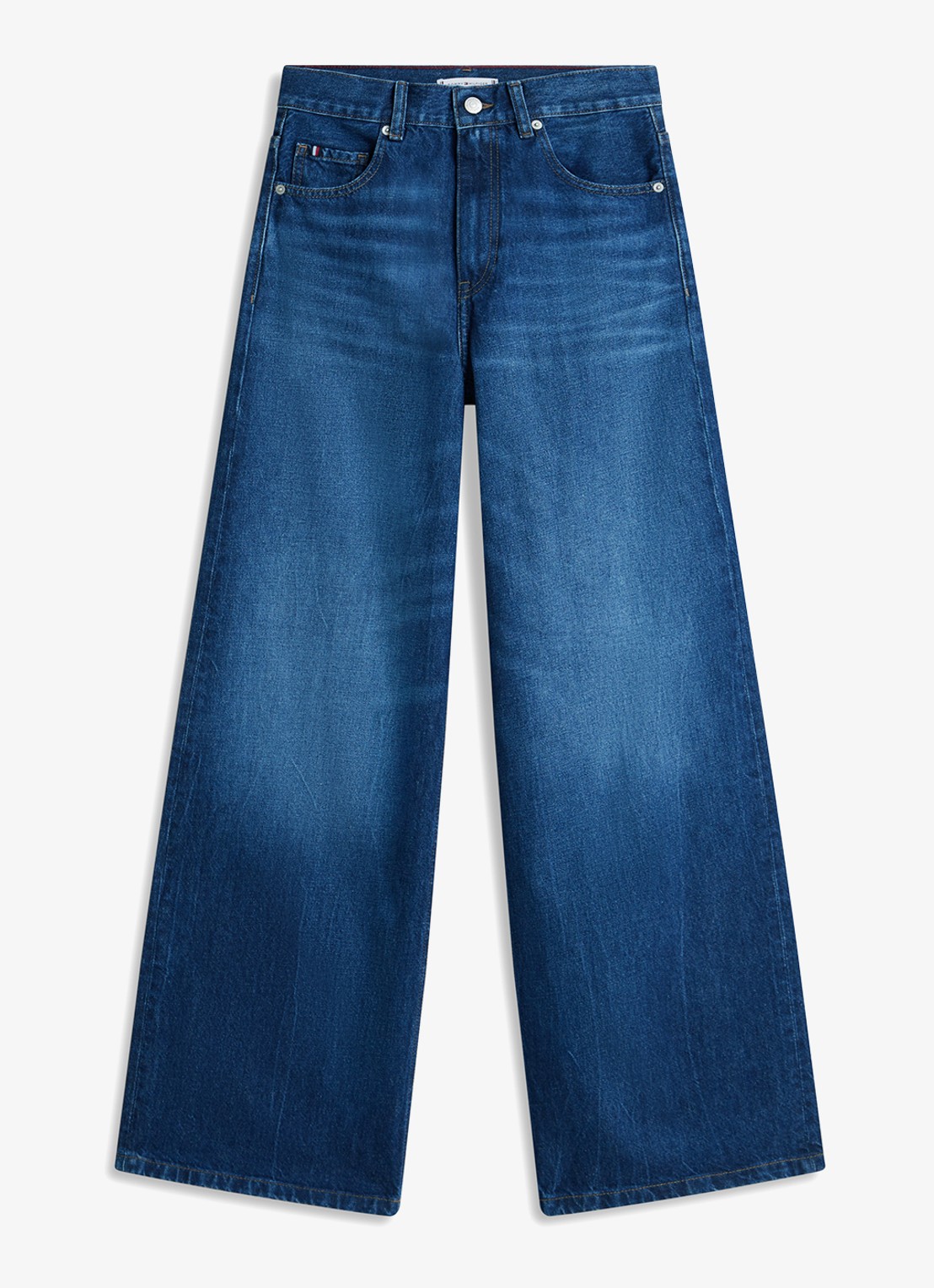 Tommy Hilfiger New Doreen 70's high rise wide leg jeans met medium wassing - voorkant 4 donkerblauw