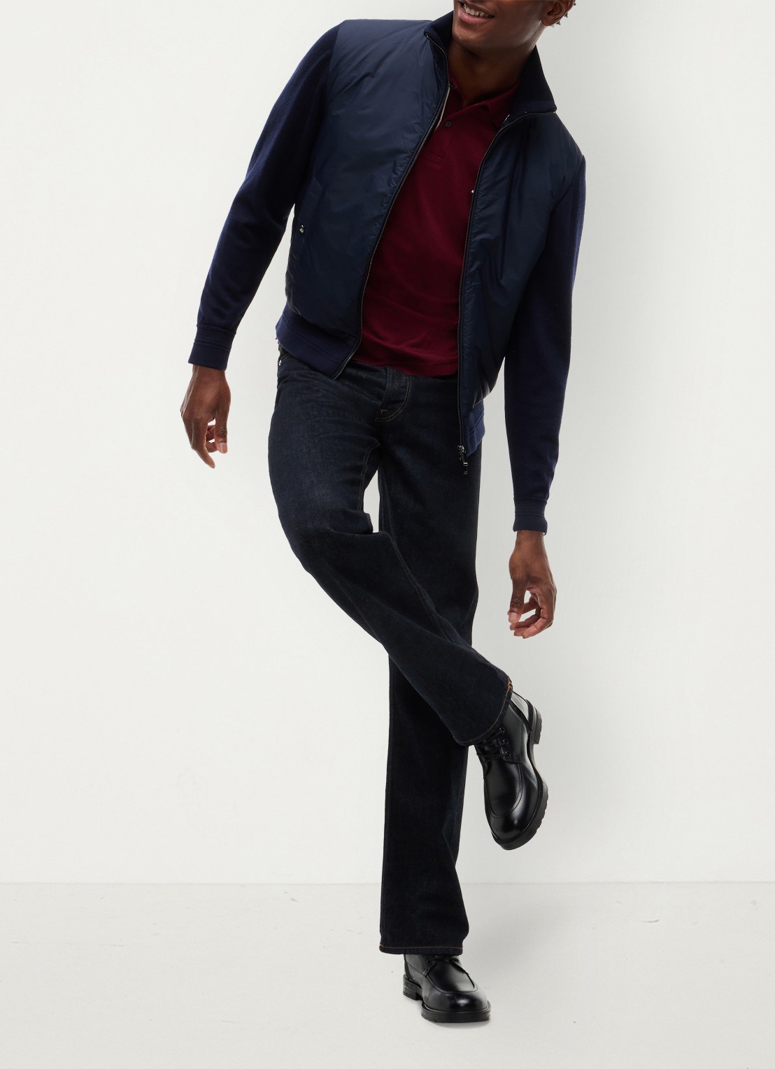 Tommy Hilfiger New York Label jack in wolblend  - detail 4 donkerblauw