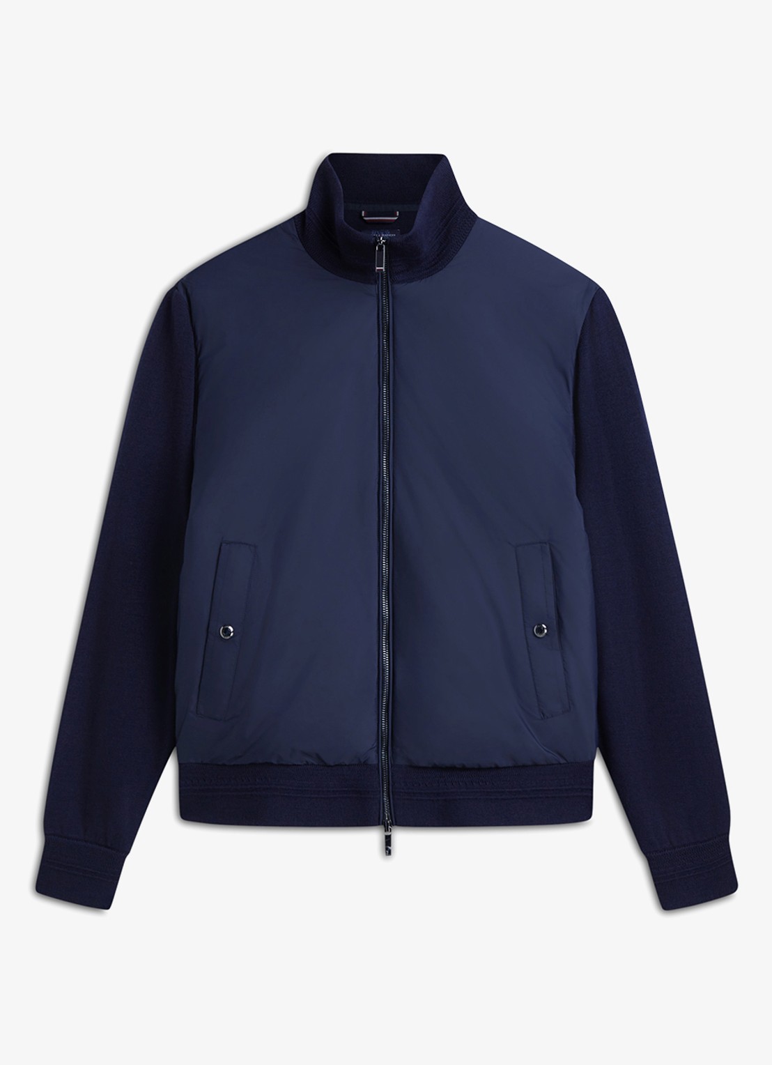 Tommy Hilfiger New York Label jack in wolblend  - voorkant 6 donkerblauw