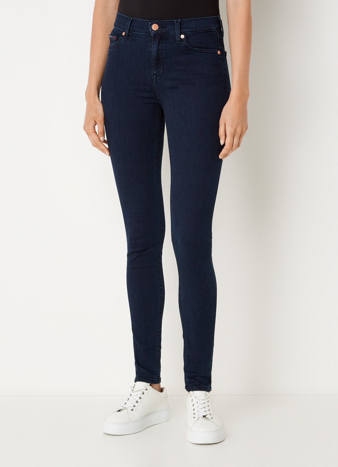 Tommy Hilfiger Nora high waist skinny jeans met donkere wassing - detail indigo