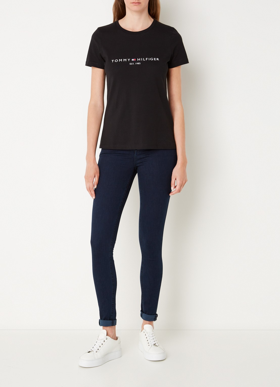Tommy Hilfiger Nora high waist skinny jeans met donkere wassing - voorkant 4 indigo