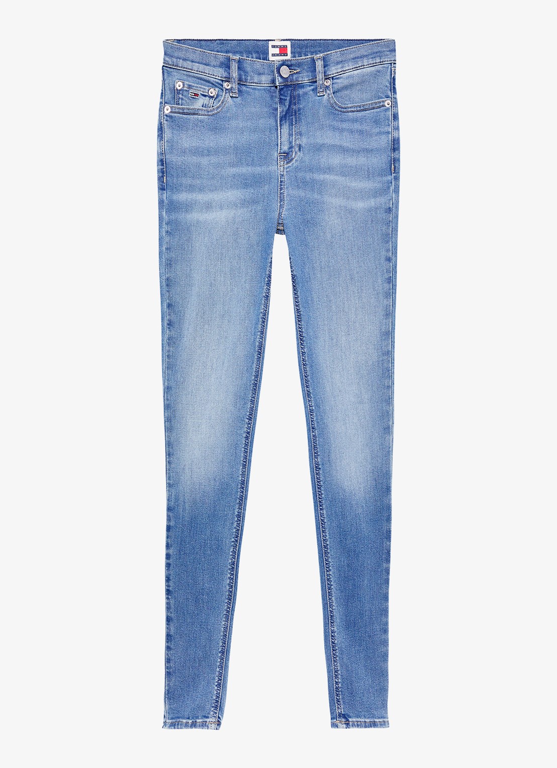 Tommy Hilfiger Nora mid waist skinny jeans met lichte wassing - voorkant 2 indigo