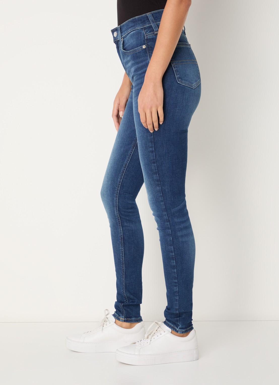 Tommy Hilfiger Nora mid waist skinny jeans met medium wassing - detail 7 indigo