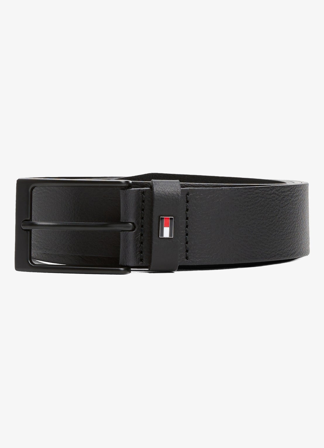 Tommy Hilfiger Oliver riem van leer - voorkant 2 zwart