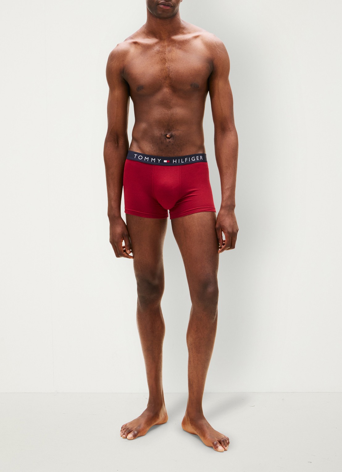Tommy Hilfiger Original boxershorts met logoband in 3-pack - detail bordeauxrood