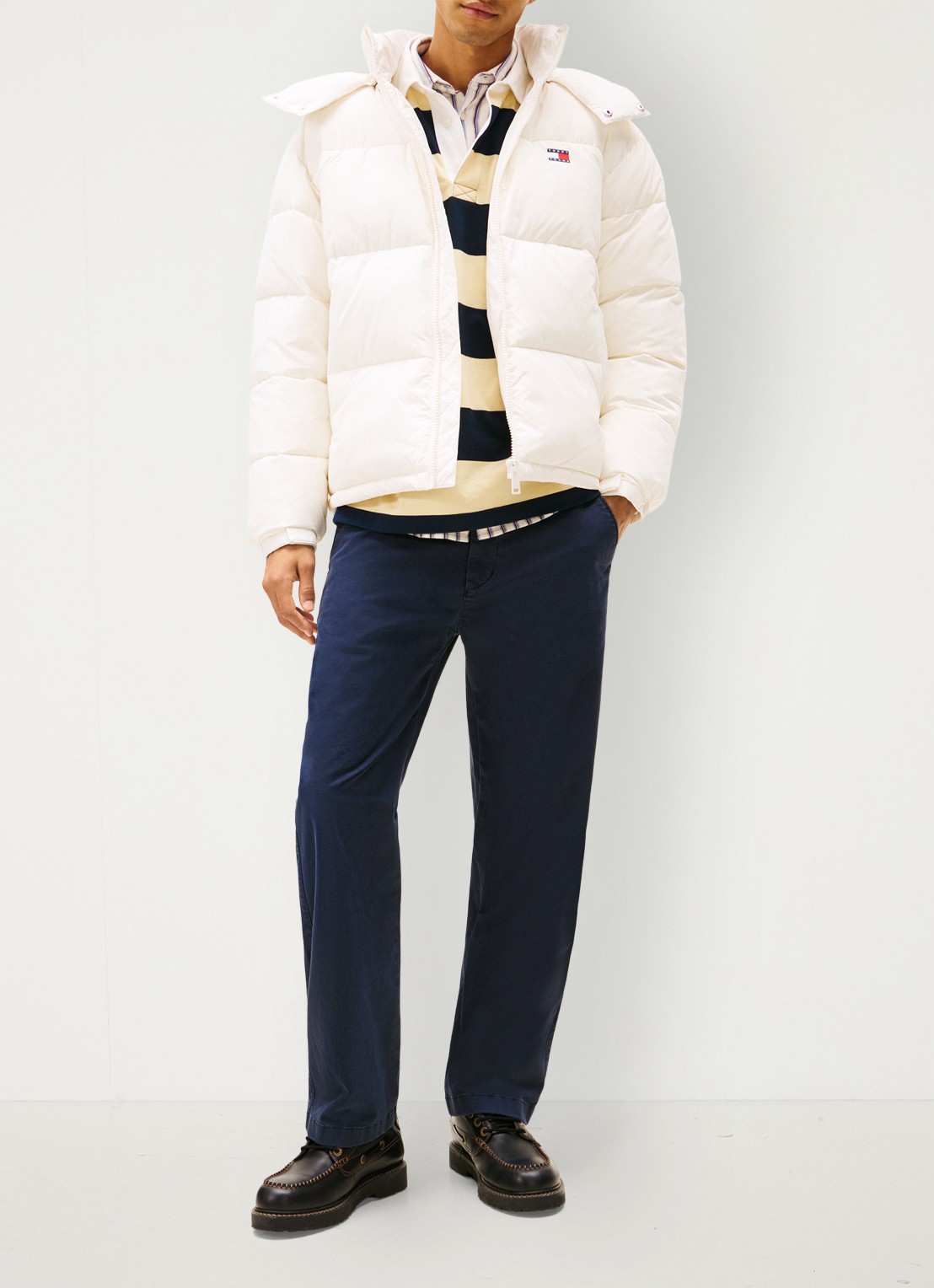 Tommy Hilfiger Otis straight fit chino met steekzakken - voorkant 4 donkerblauw