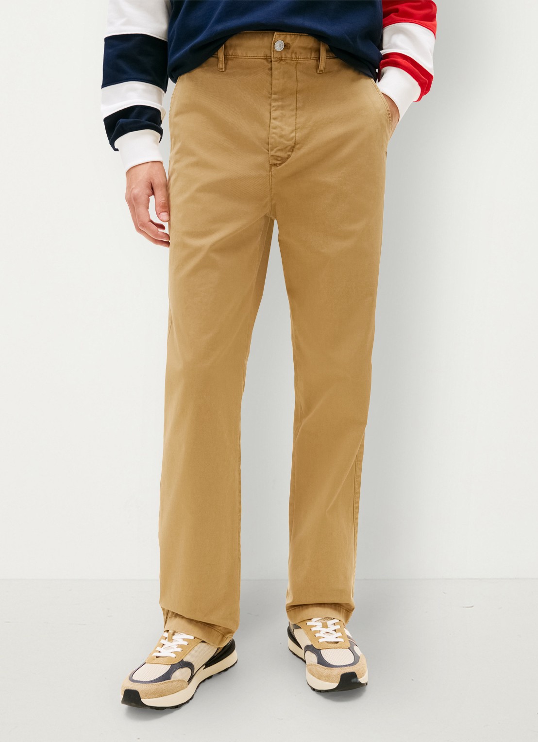 Tommy Hilfiger Otis straight fit chino met steekzakken - detail 2 khaki