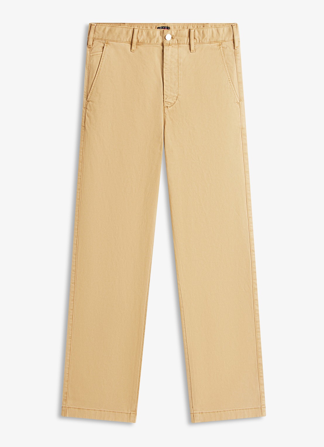 Tommy Hilfiger Otis straight fit chino met steekzakken - voorkant 4 khaki