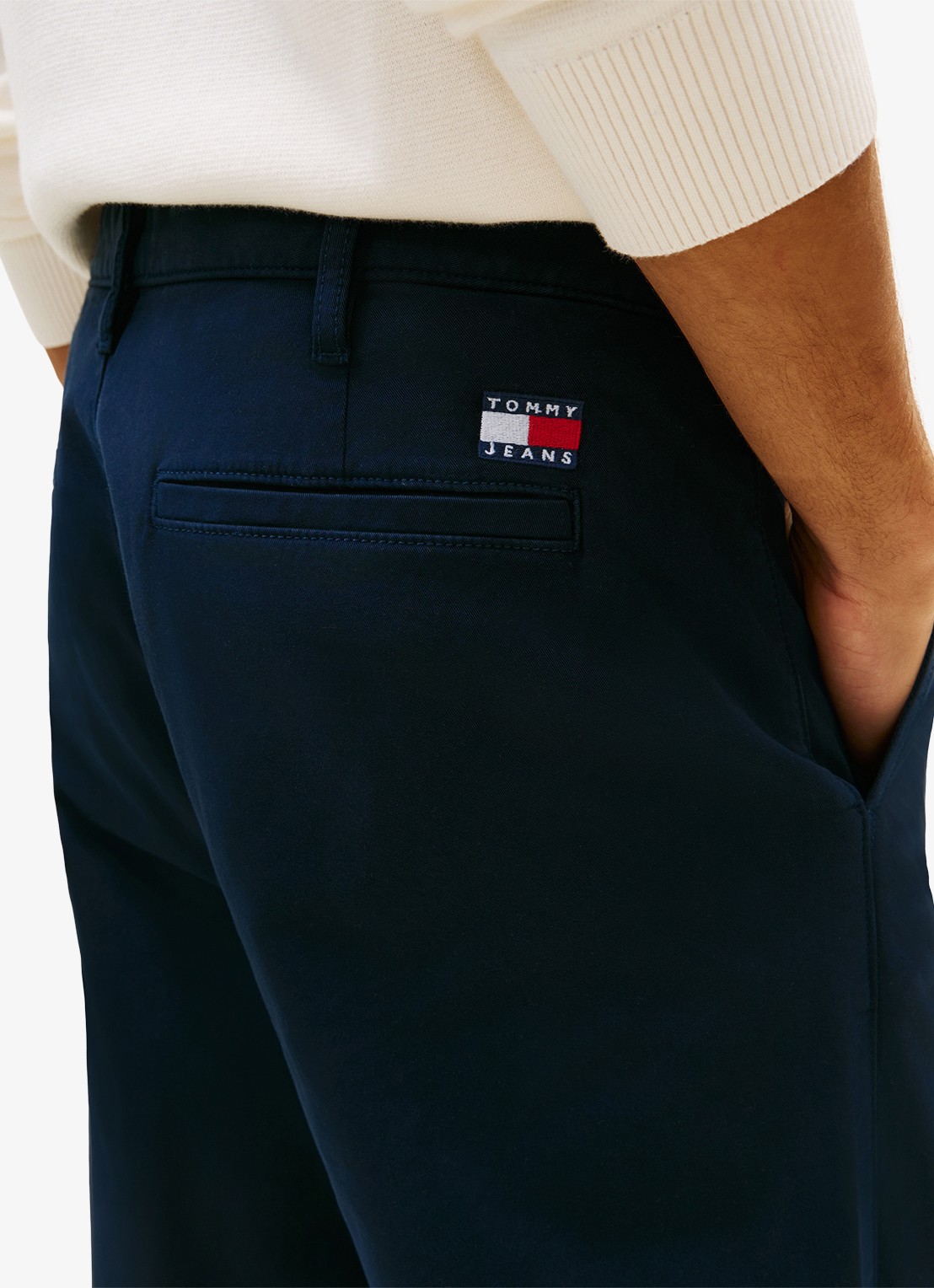 Tommy Hilfiger Otis straight fit chino met steekzakken - detail 4 indigo