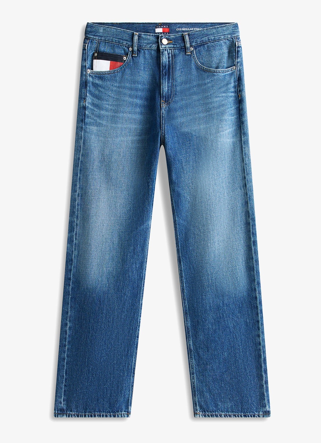 Tommy Hilfiger Otis straight fit jeans met medium wassing - voorkant 3 denim