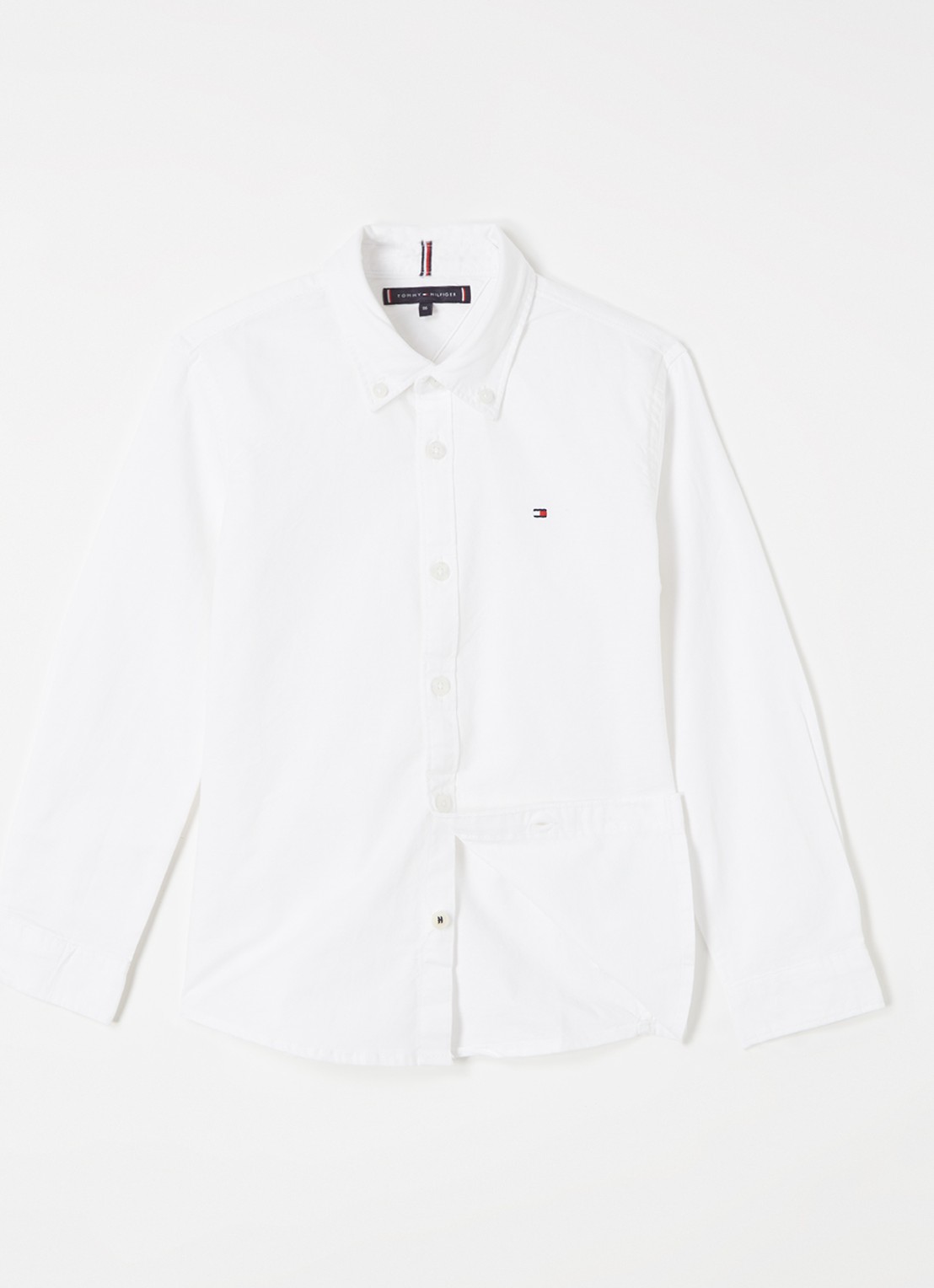 Tommy Hilfiger Overhemd met logoborduring - voorkant 3 wit