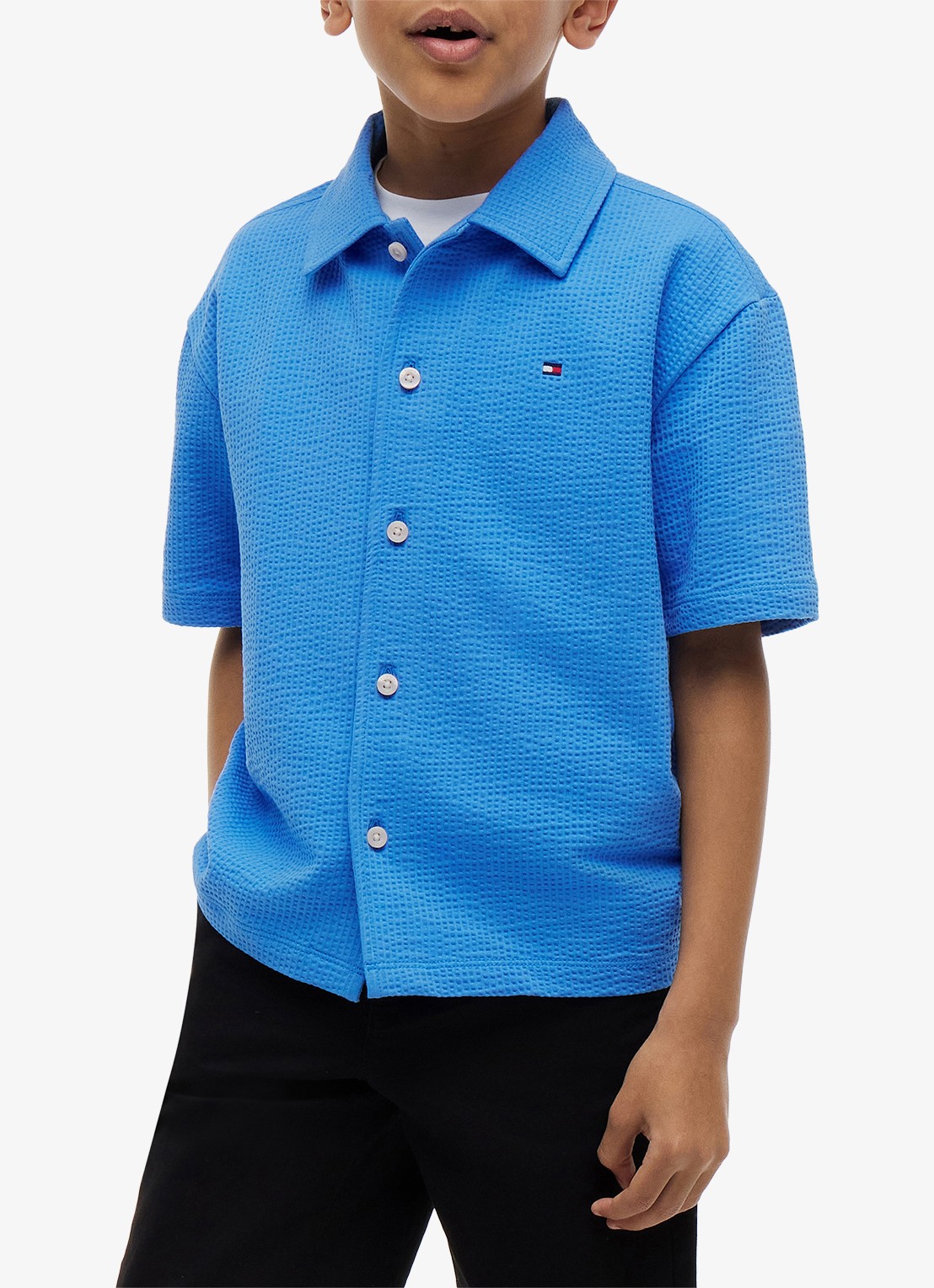 Tommy Hilfiger Overhemd met logoborduring - detail 4 blauw