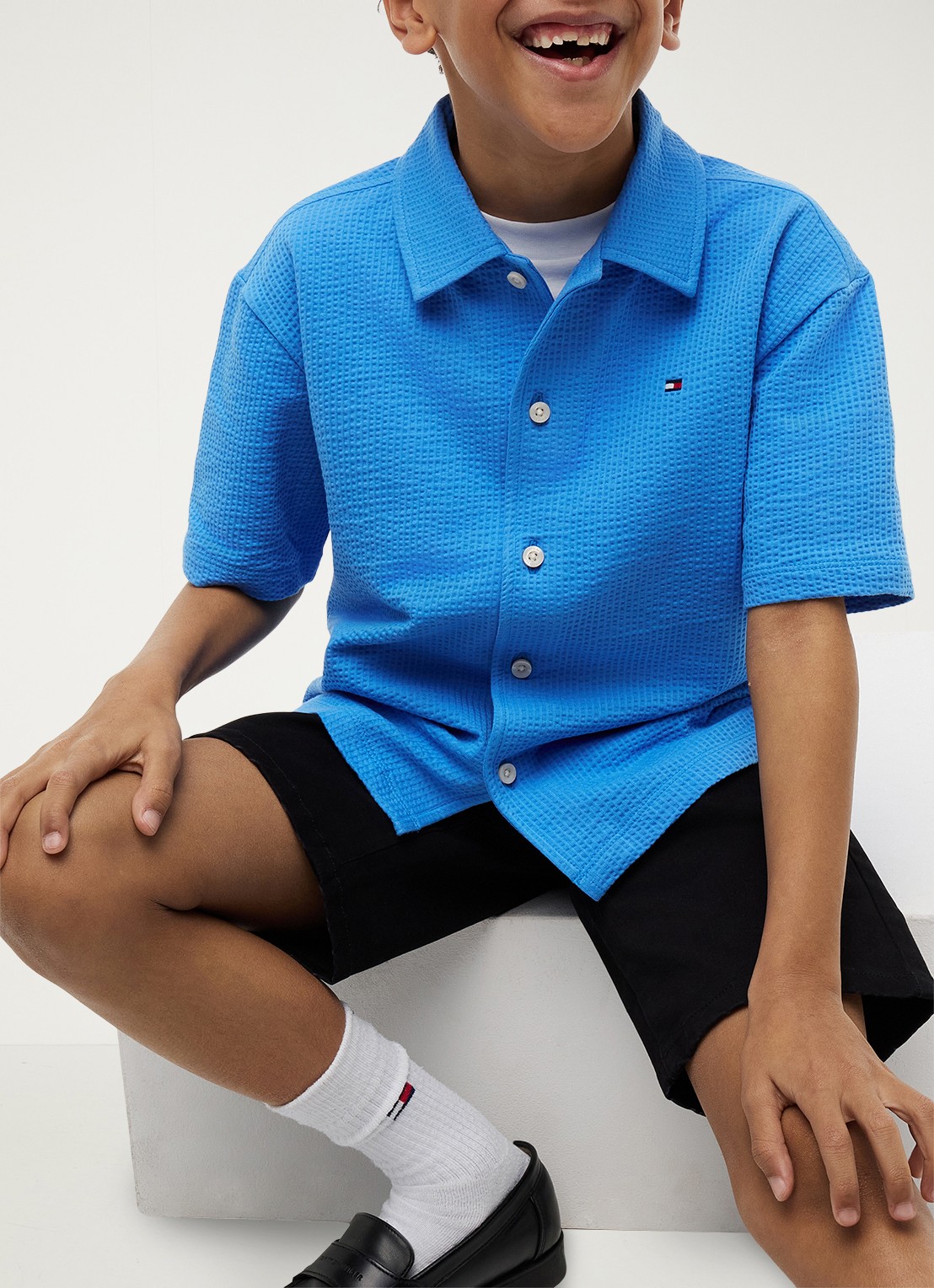 Tommy Hilfiger Overhemd met logoborduring - detail 5 blauw