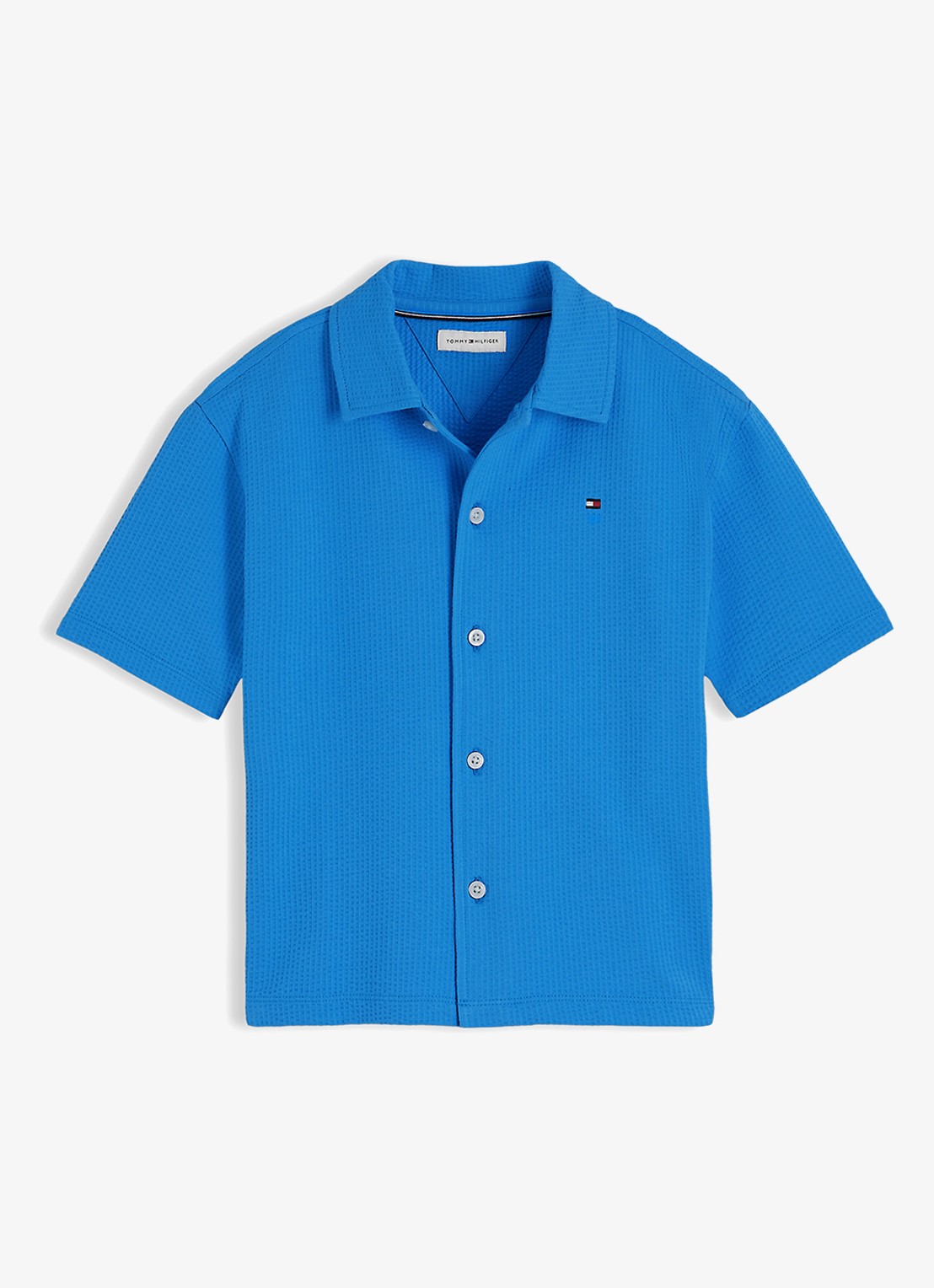 Tommy Hilfiger Overhemd met logoborduring - voorkant 2 blauw