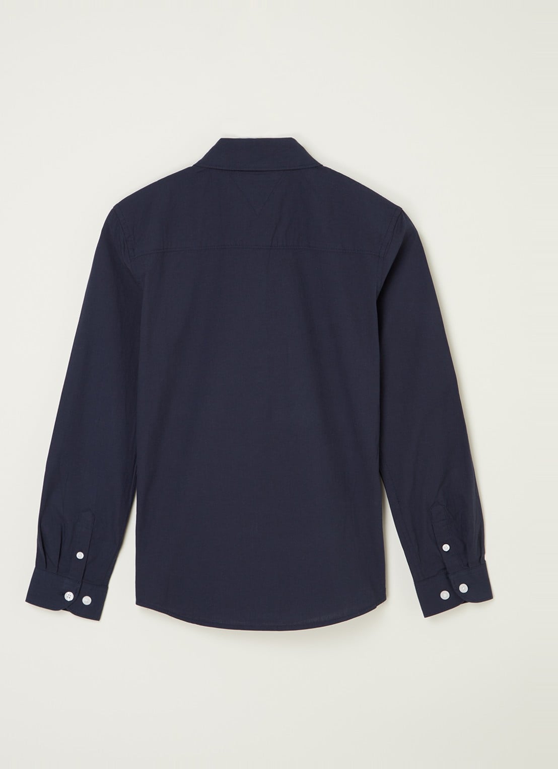 Tommy Hilfiger Overhemd met stretch en logoborduring - achterkant 3 donkerblauw