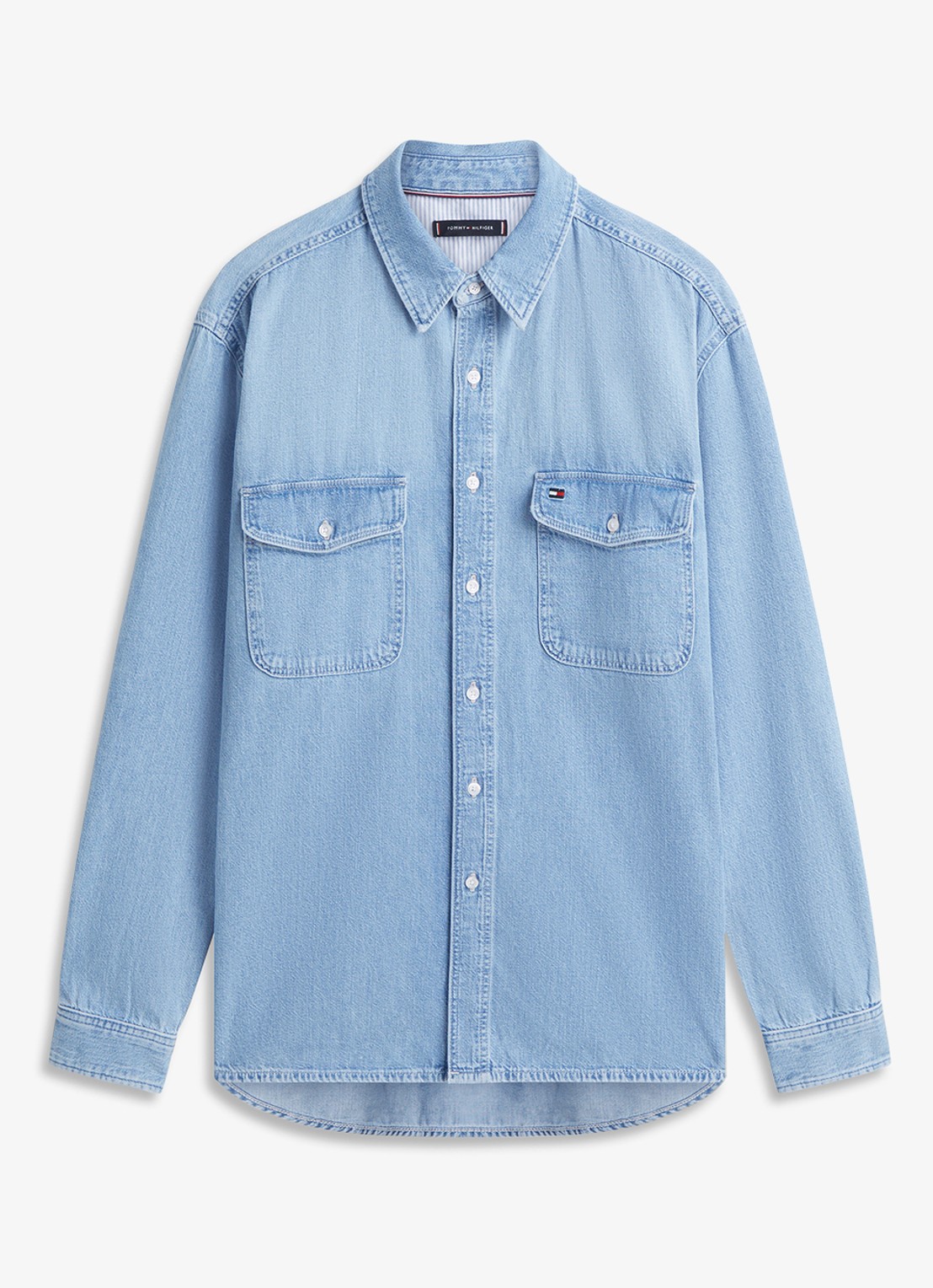Tommy Hilfiger Overhemd van denim - voorkant lichtblauw