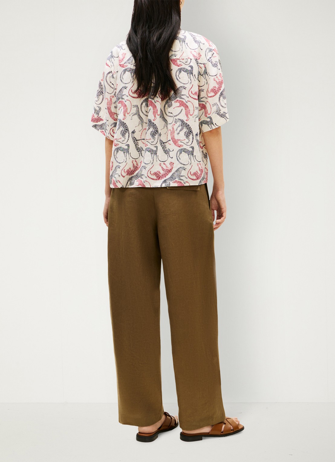 Tommy Hilfiger Overhemd van linnen met print - achterkant 3 multicolor