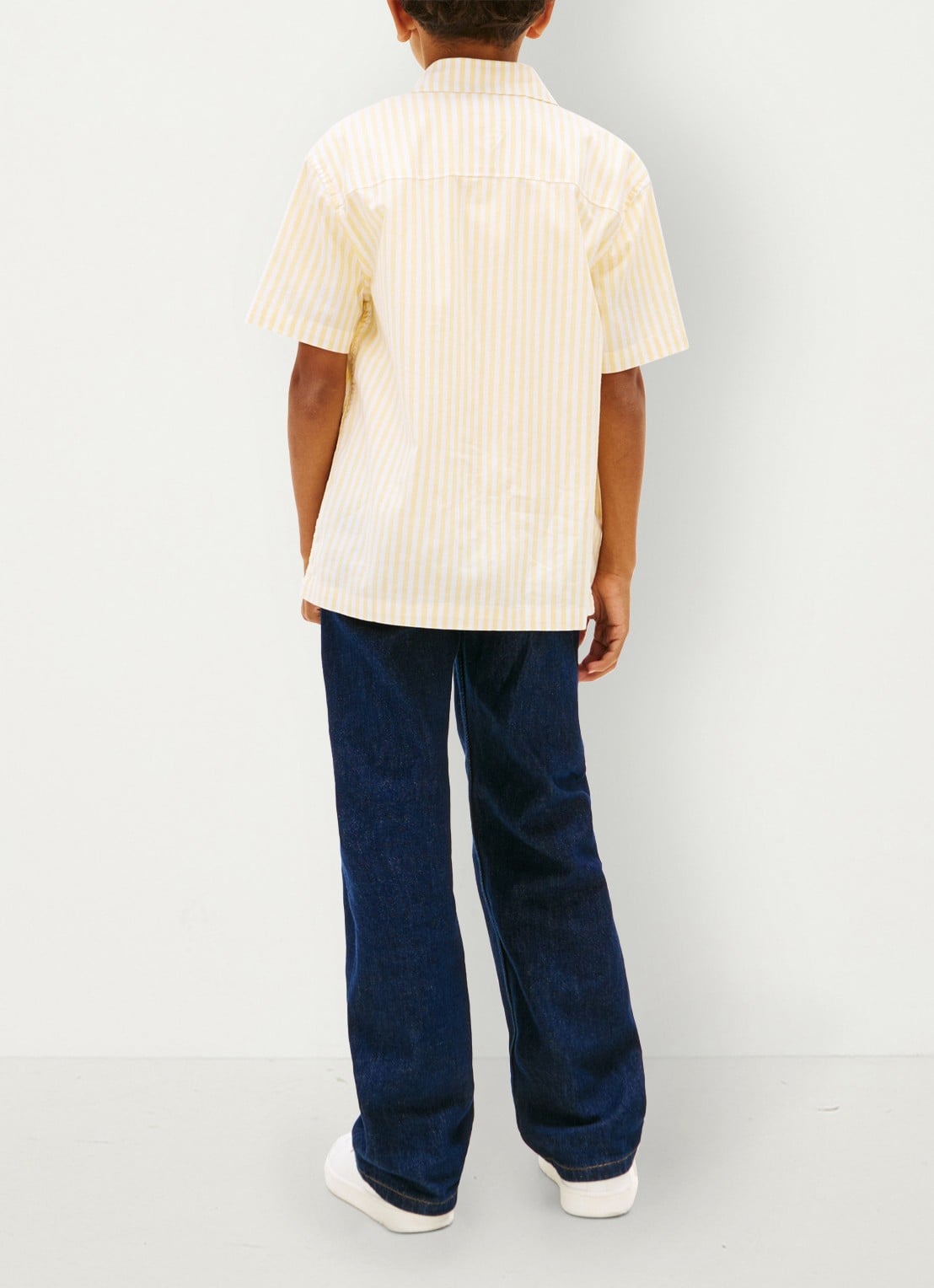 Tommy Hilfiger Overshirt met streepprint en logo - achterkant 5 geel
