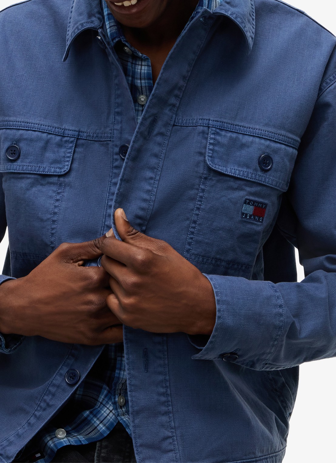 Tommy Hilfiger Overshirt van denim - detail 2 donkerblauw