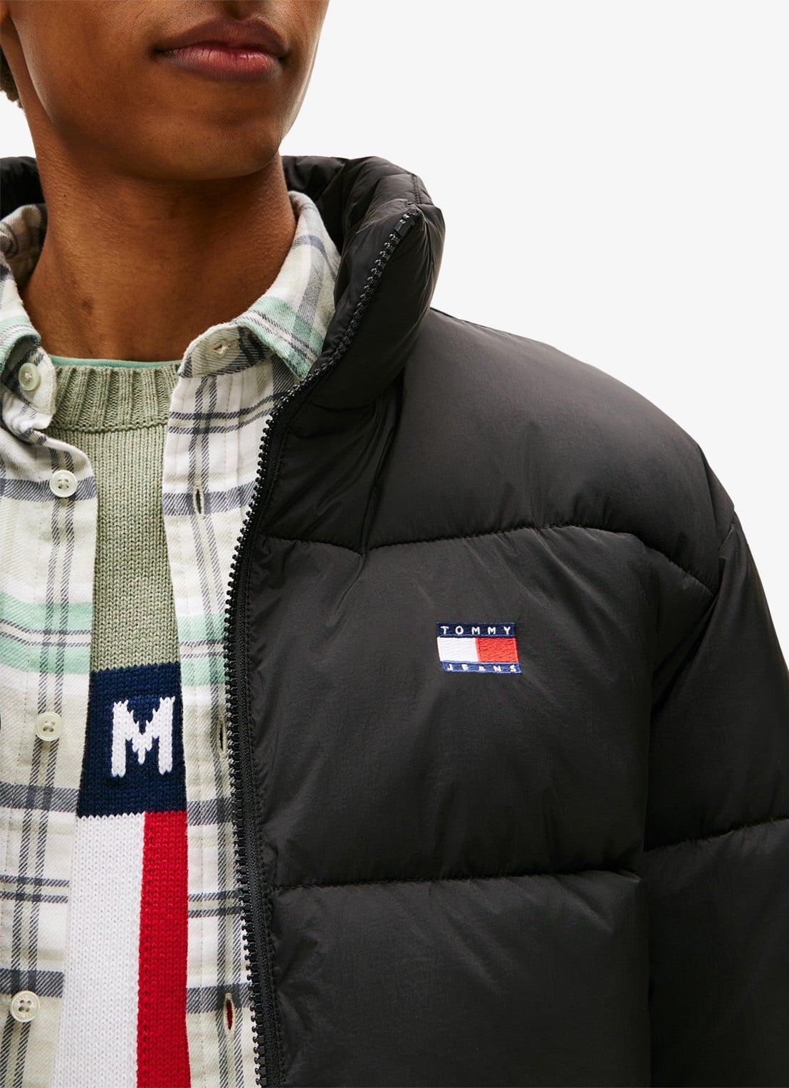 Tommy Hilfiger Oversized puffer jack met waterafstotende coating - detail 3 zwart