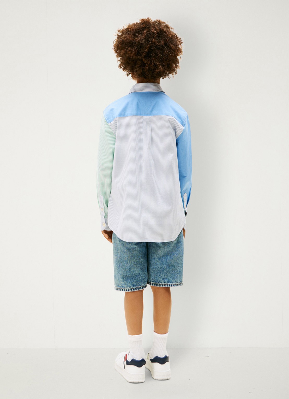 Tommy Hilfiger Oxford overhemd met colour blocking - achterkant 3 blauw