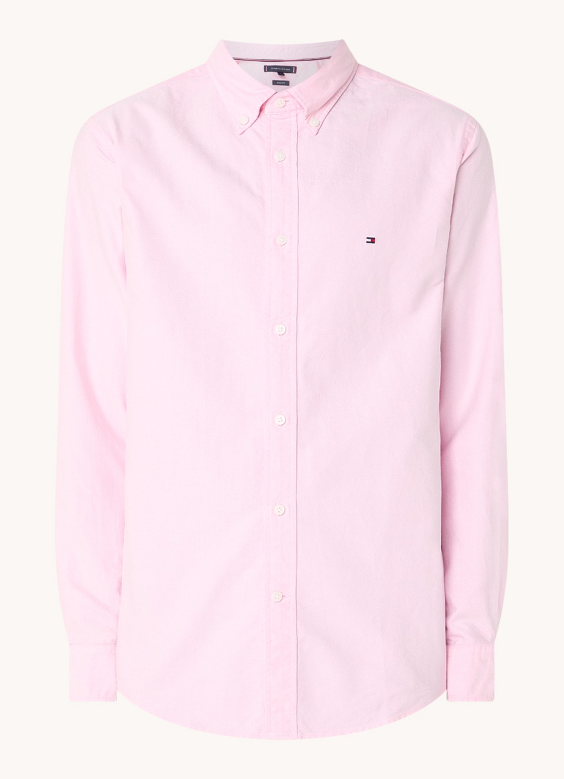 Tommy Hilfiger Oxford regular fit overhemd met logo - voorkant 2 roze