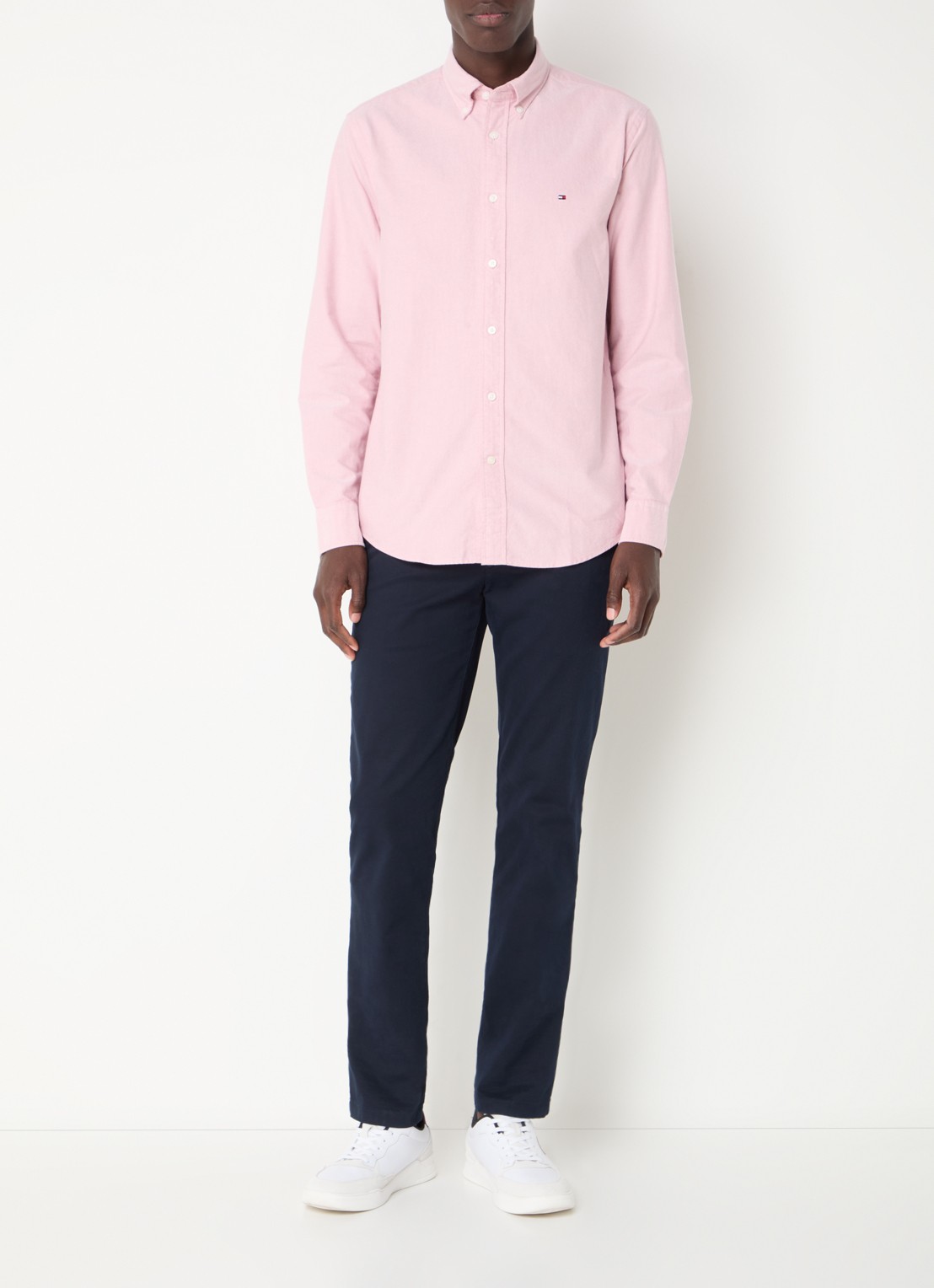 Tommy Hilfiger Oxford regular fit overhemd met logo - voorkant 3 oudroze