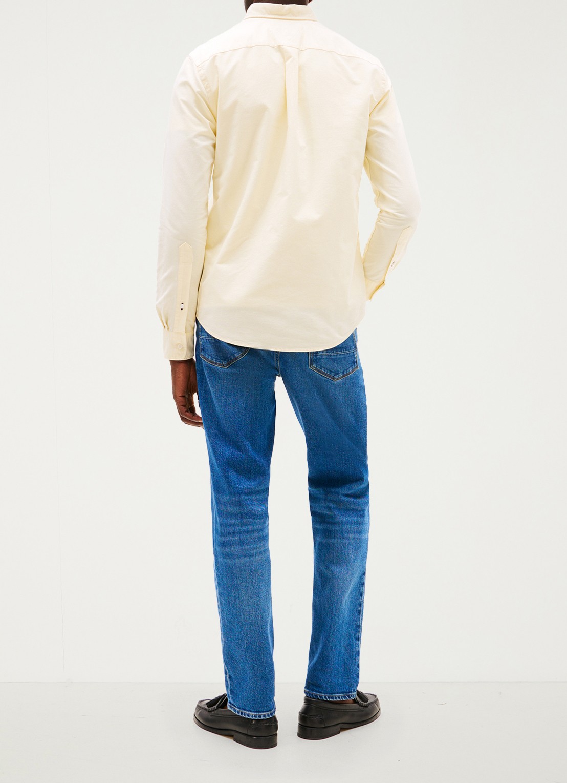 Tommy Hilfiger Oxford regular fit overhemd met logo - achterkant lichtgeel