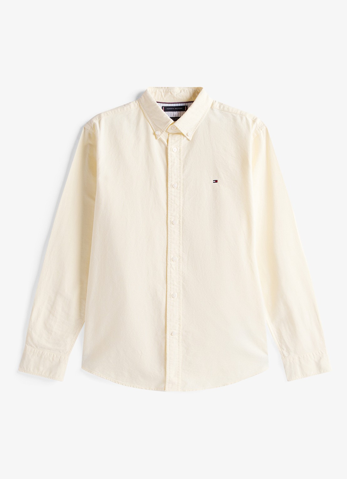 Tommy Hilfiger Oxford regular fit overhemd met logo - voorkant 2 lichtgeel