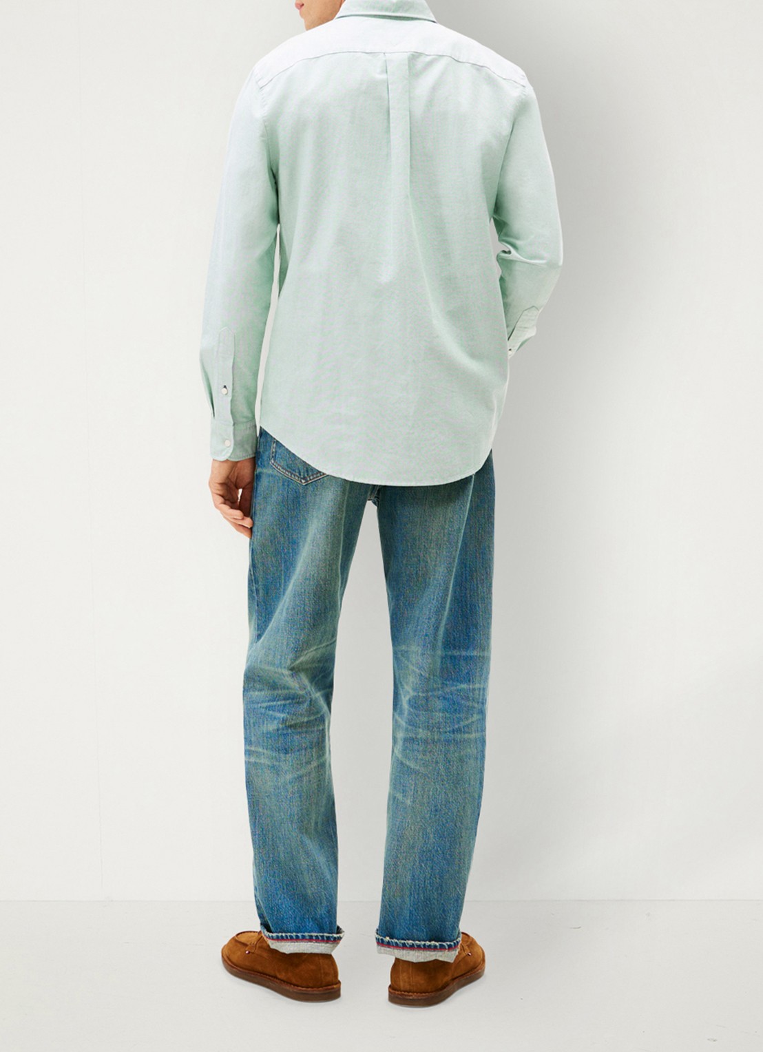 Tommy Hilfiger Oxford regular fit overhemd met logo - achterkant groen