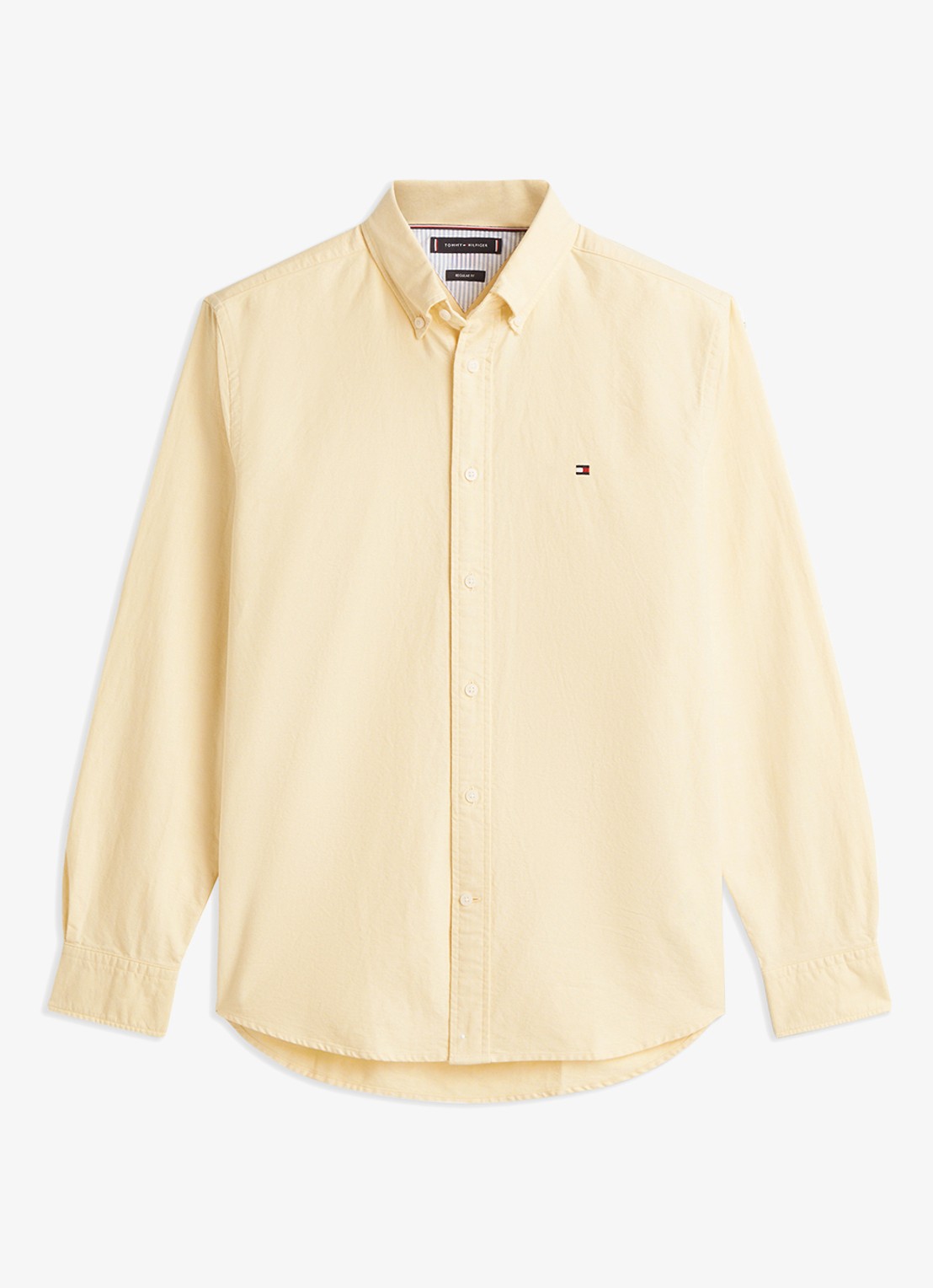 Tommy Hilfiger Oxford regular fit overhemd met logo - voorkant geel