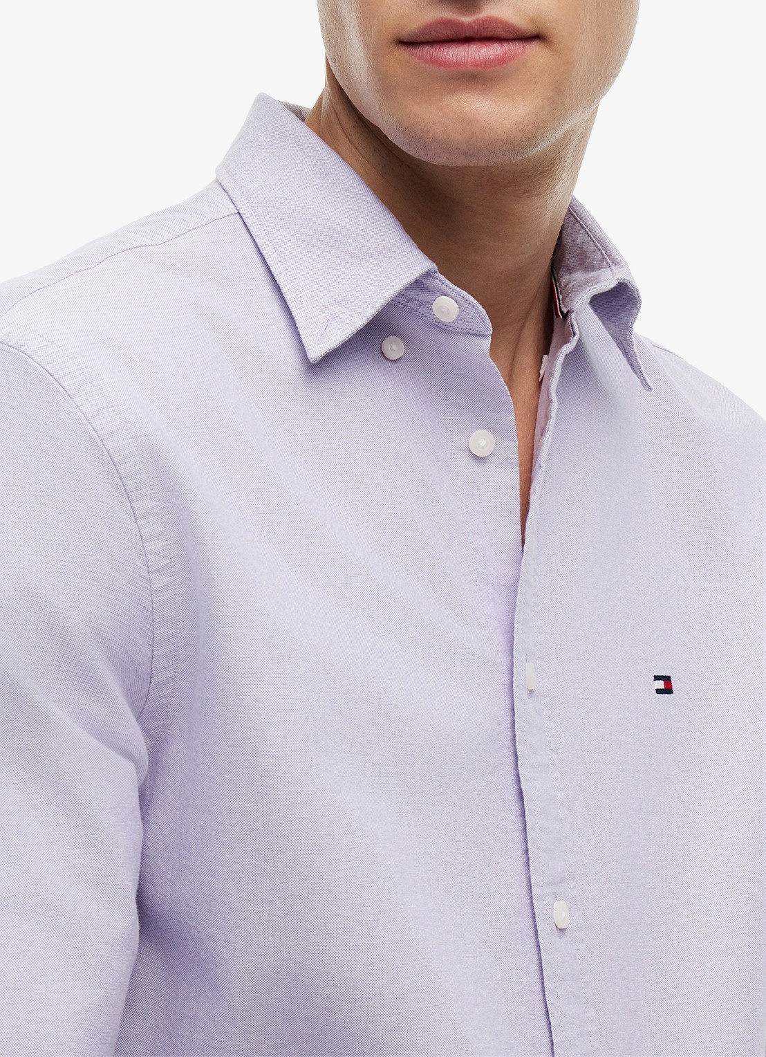 Tommy Hilfiger Oxford regular fit overhemd met logo - detail 4 monarch purple-c0p / paars