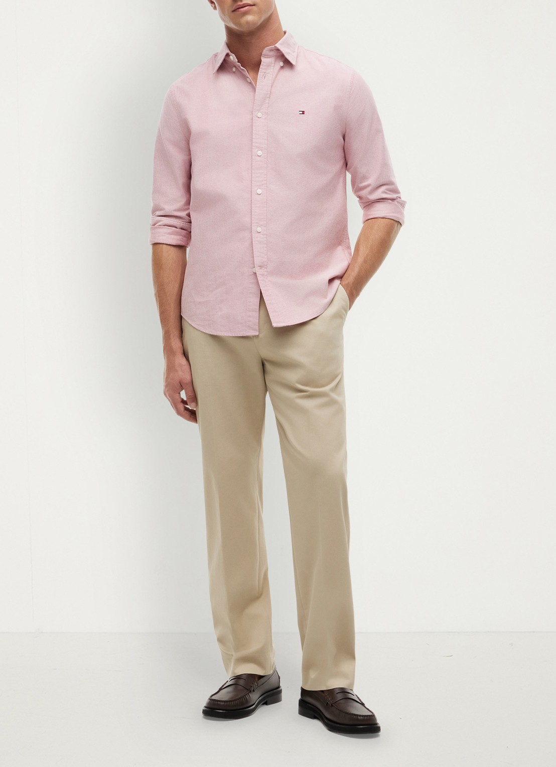 Tommy Hilfiger Oxford regular fit overhemd met logo - voorkant 6 medium red-xld / rood