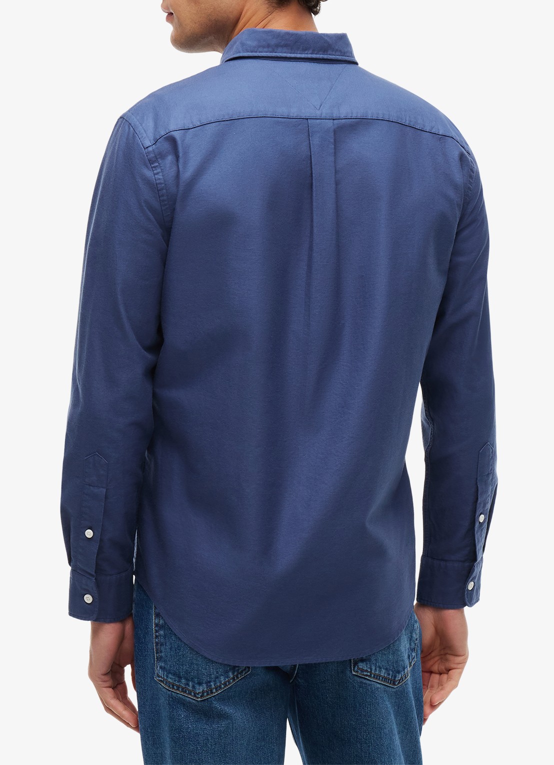 Tommy Hilfiger Oxford regular fit overhemd met logo - achterkant 4 aegean sea-0gy / blauw