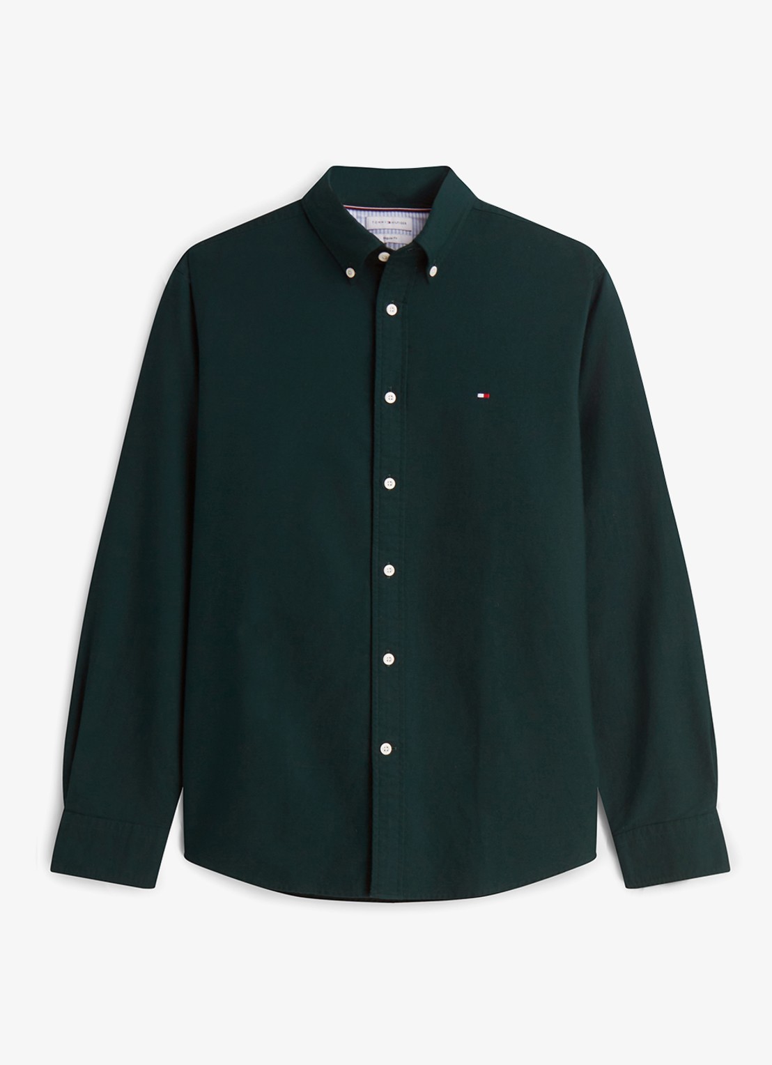 Tommy Hilfiger Oxford regular fit overhemd met logo - voorkant 3 hunter / hunter solid-mbp