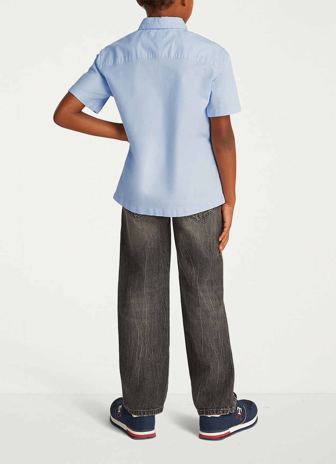 Tommy Hilfiger Oxford regular fit overhemd met logo - achterkant blauw