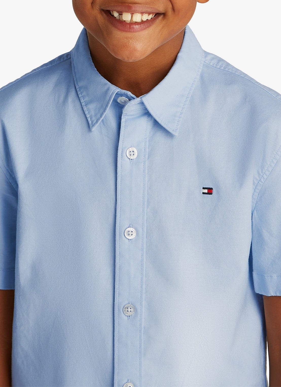 Tommy Hilfiger Oxford regular fit overhemd met logo - detail 4 blauw
