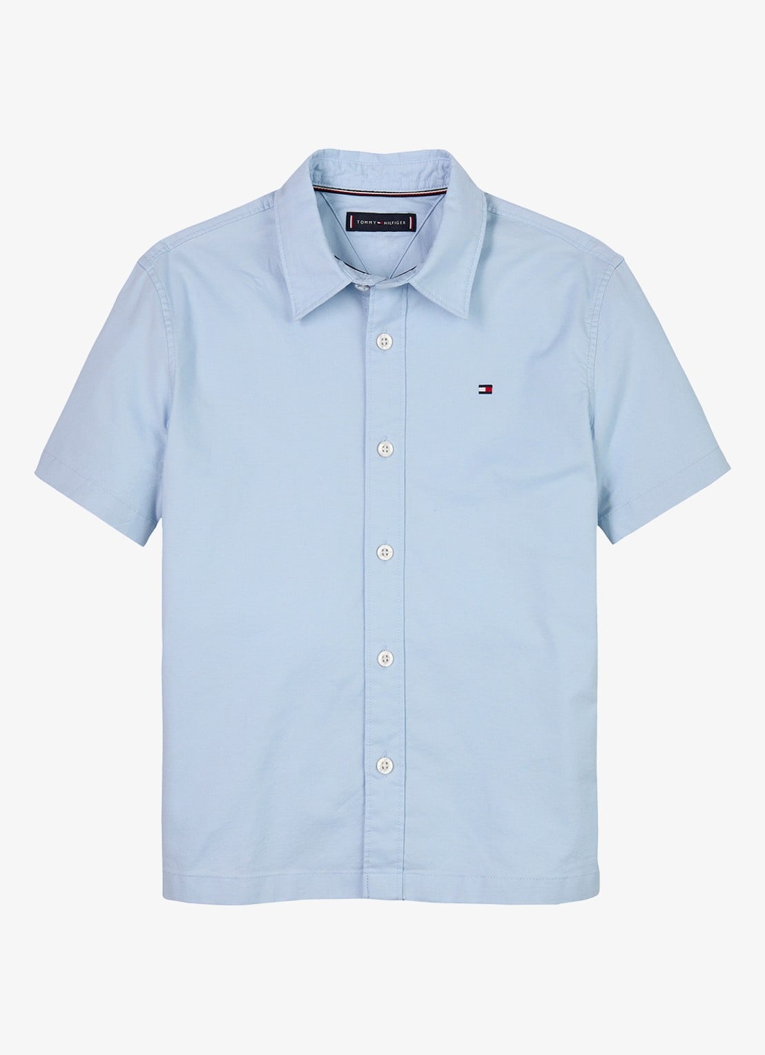 Tommy Hilfiger Oxford regular fit overhemd met logo - voorkant 2 blauw