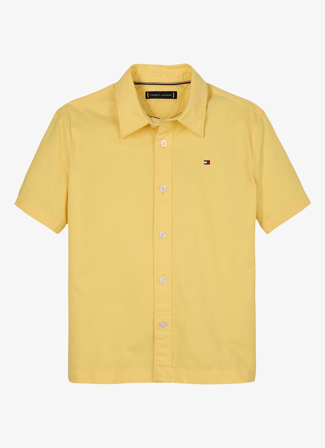 Tommy Hilfiger Oxford regular fit overhemd met logo - voorkant 2 geel