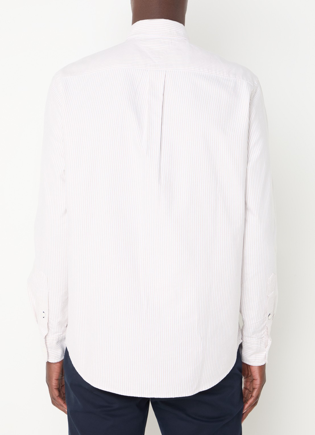 Tommy Hilfiger Oxford regular fit overhemd met streepprint - achterkant 3 beige