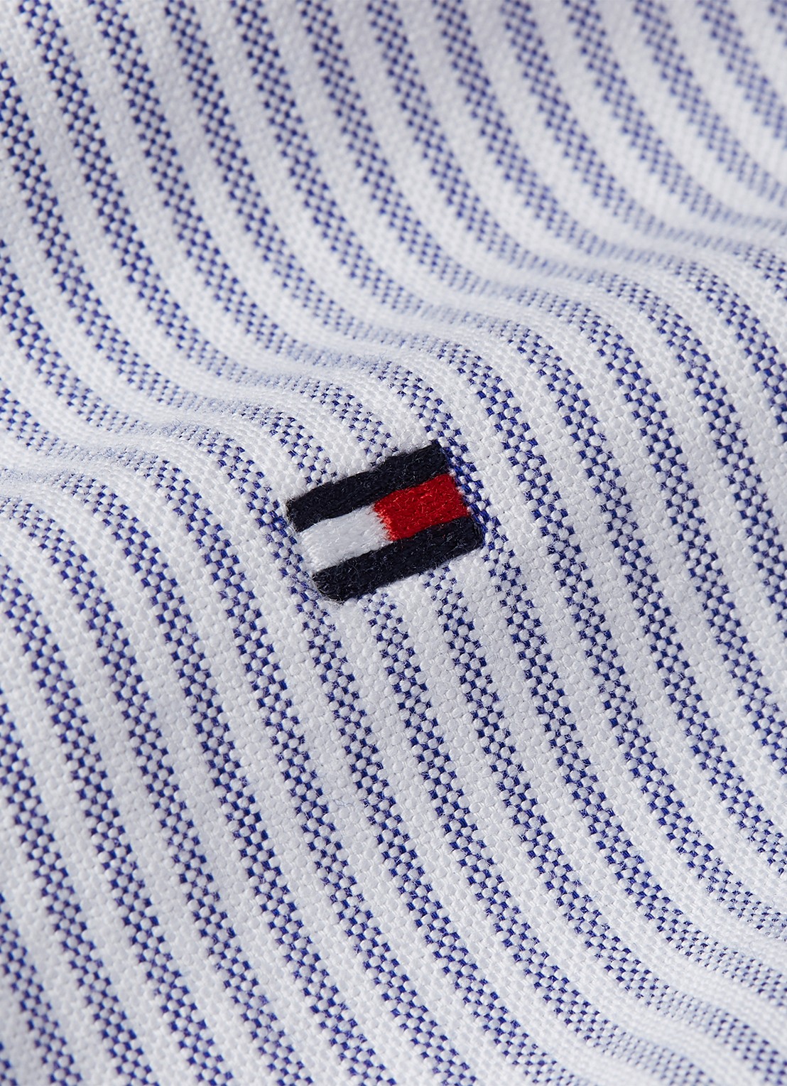 Tommy Hilfiger Oxford regular fit overhemd met streepprint - detail 5 royal blue / white-0a8 / blauw
