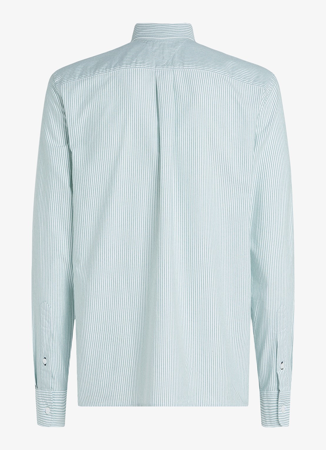 Tommy Hilfiger Oxford regular fit overhemd met streepprint - detail 5 ornamental green / white