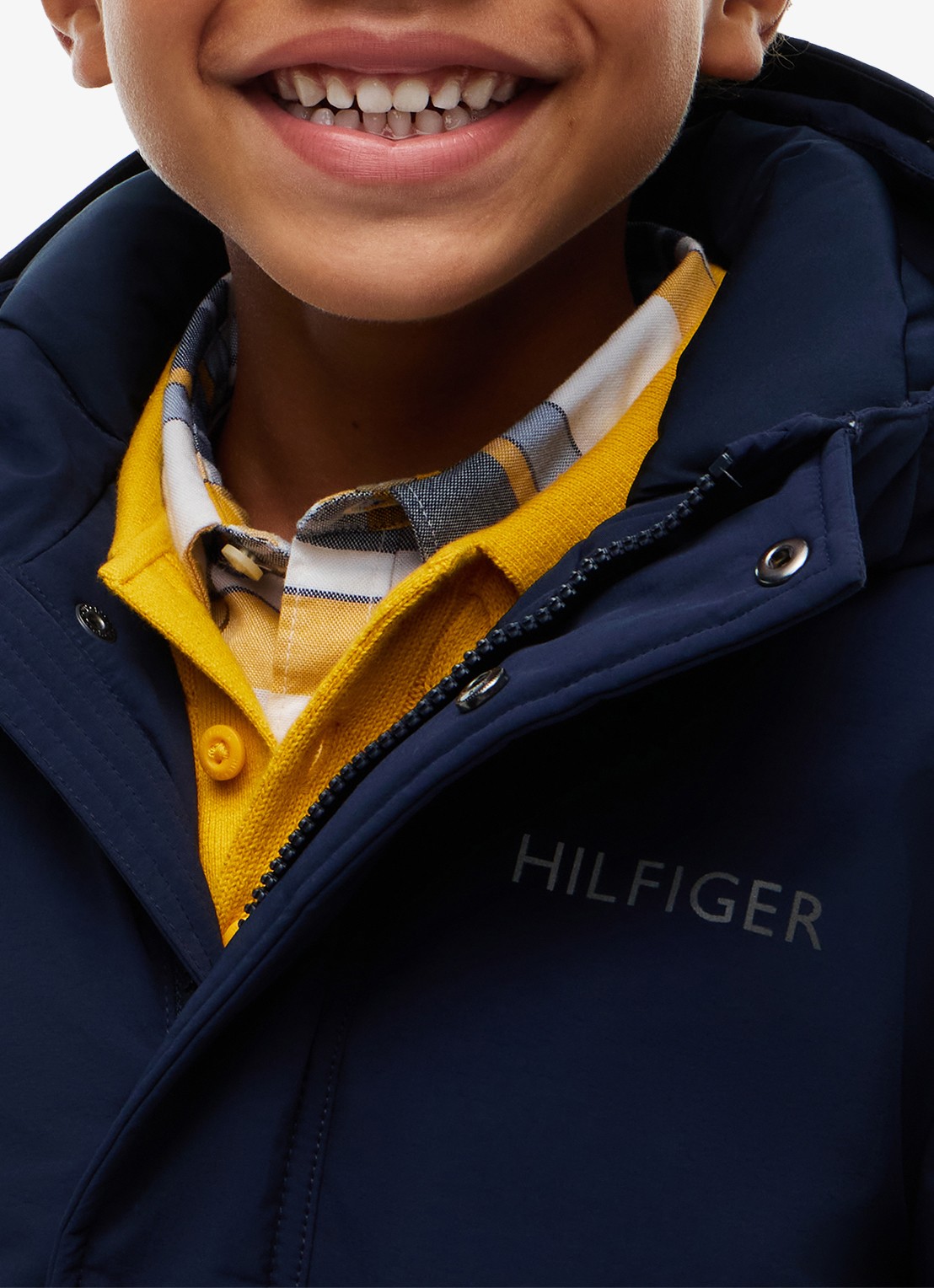 Tommy Hilfiger Parka met imitatiebontkraag - detail 7 donkerblauw