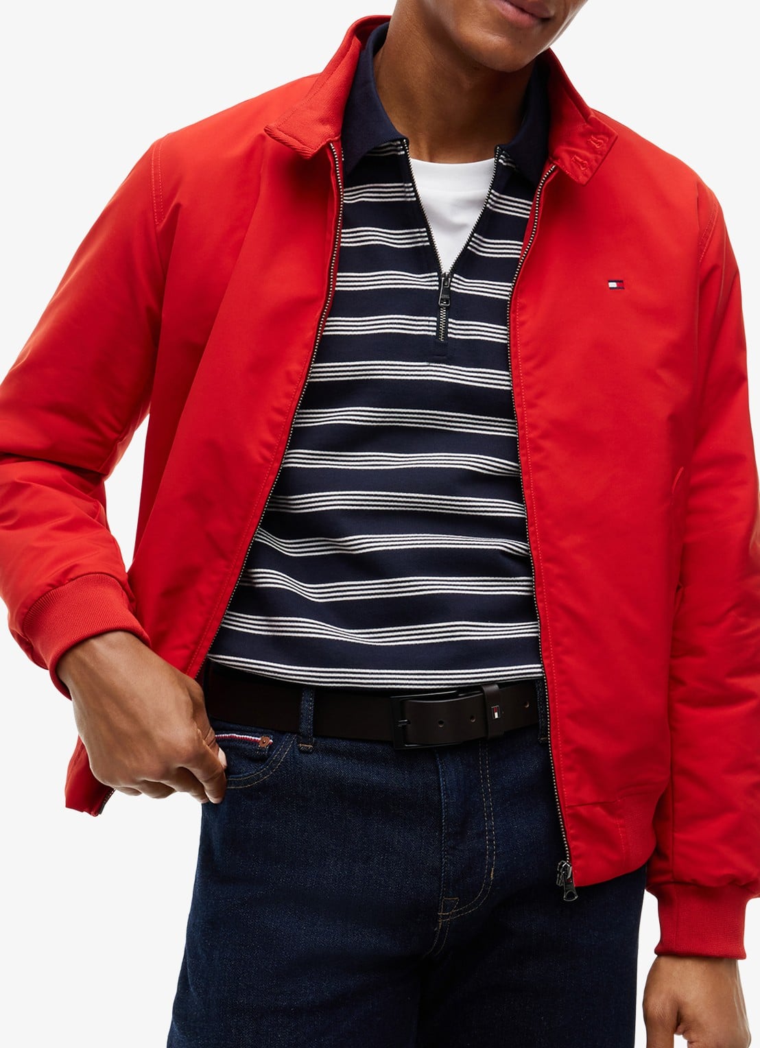 Tommy Hilfiger Pasjeshouder en riem van leer in giftset - detail donkerbruin