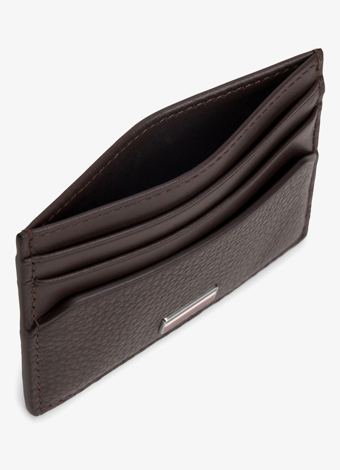 Tommy Hilfiger Pasjeshouder van leer met logo - detail 2 donkerbruin