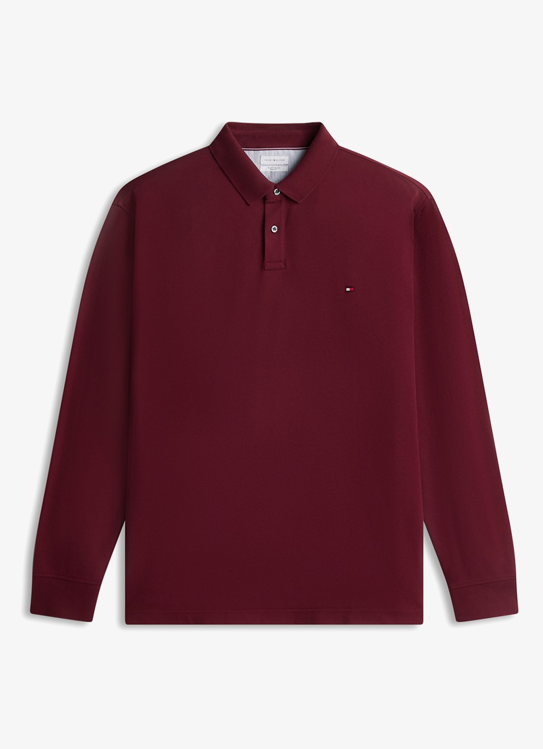 Tommy Hilfiger Plus 1985 regular fit polo met logo - voorkant bordeauxrood