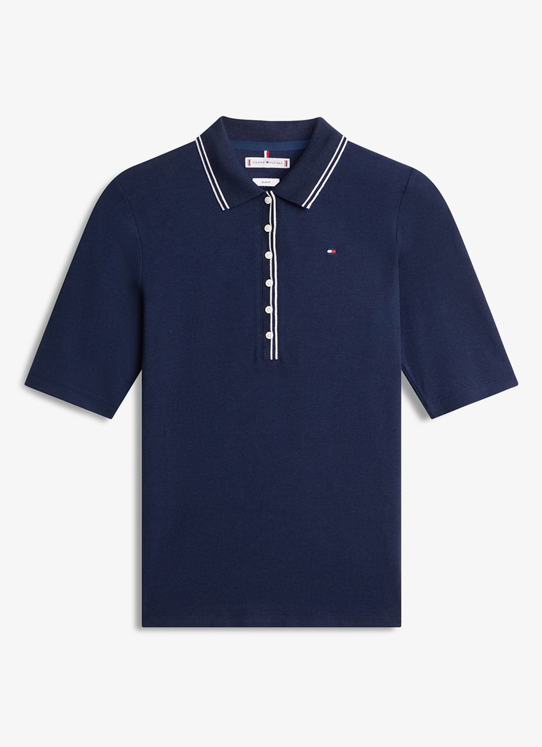 Tommy Hilfiger Polo in katoenblend - voorkant 2 donkerblauw