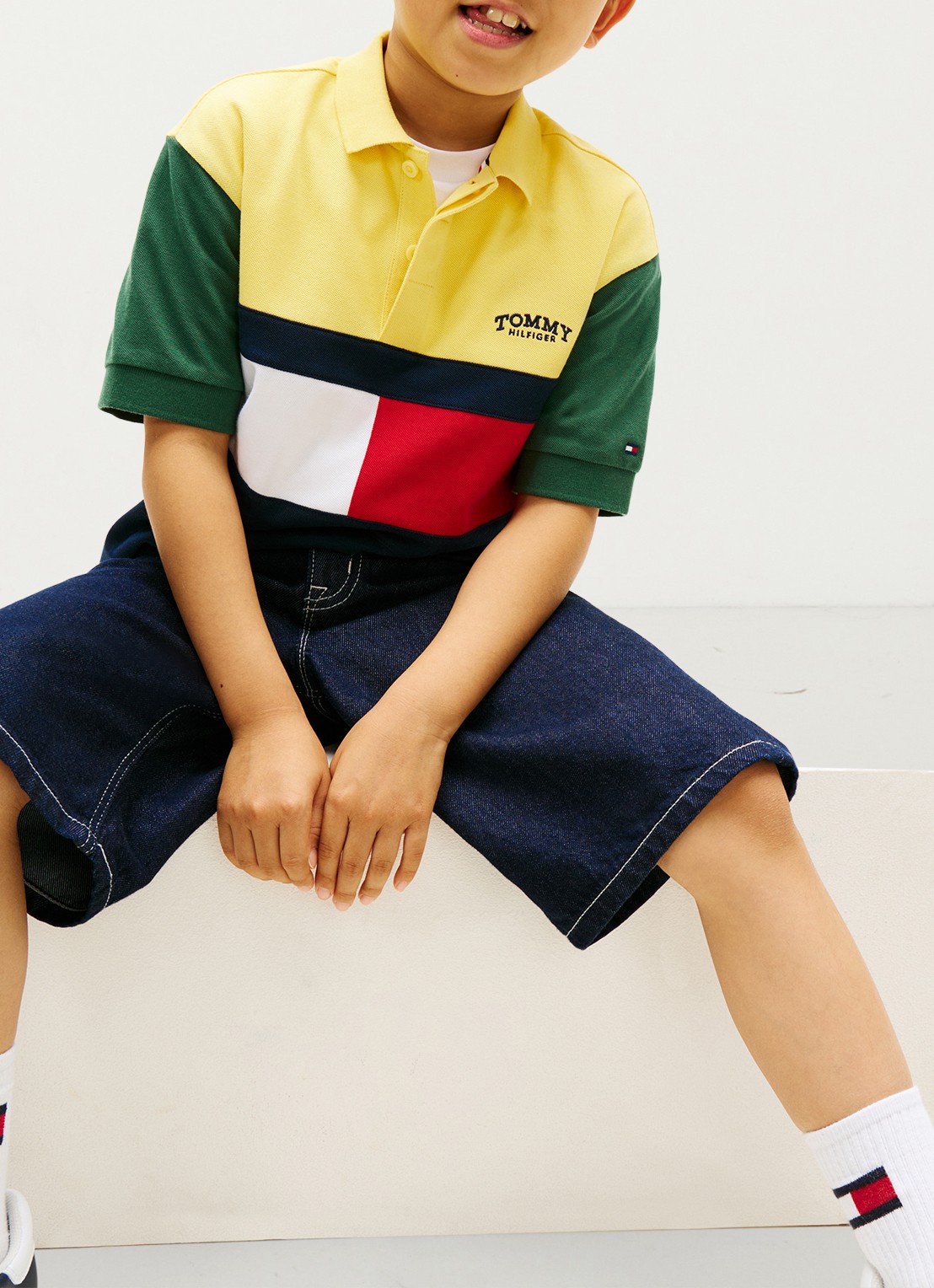 Tommy Hilfiger Polo met logo - detail 4 geel