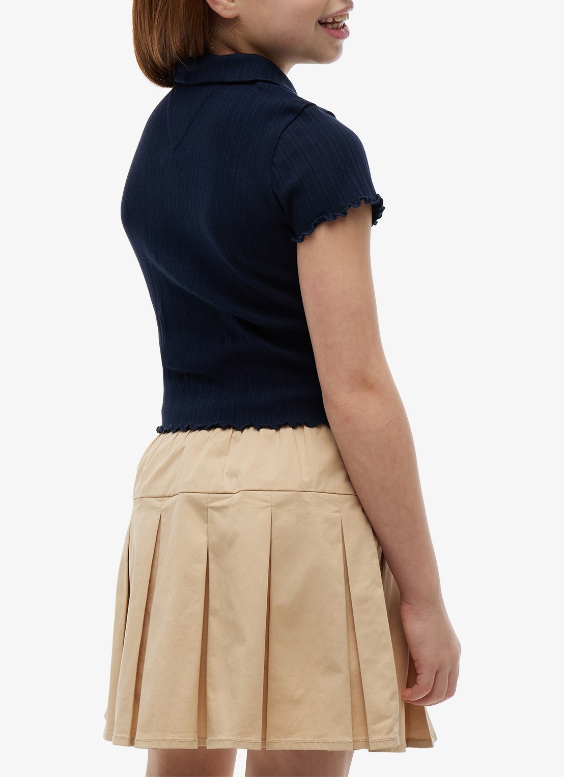 Tommy Hilfiger Polo met logoborduring - achterkant 3 donkerblauw